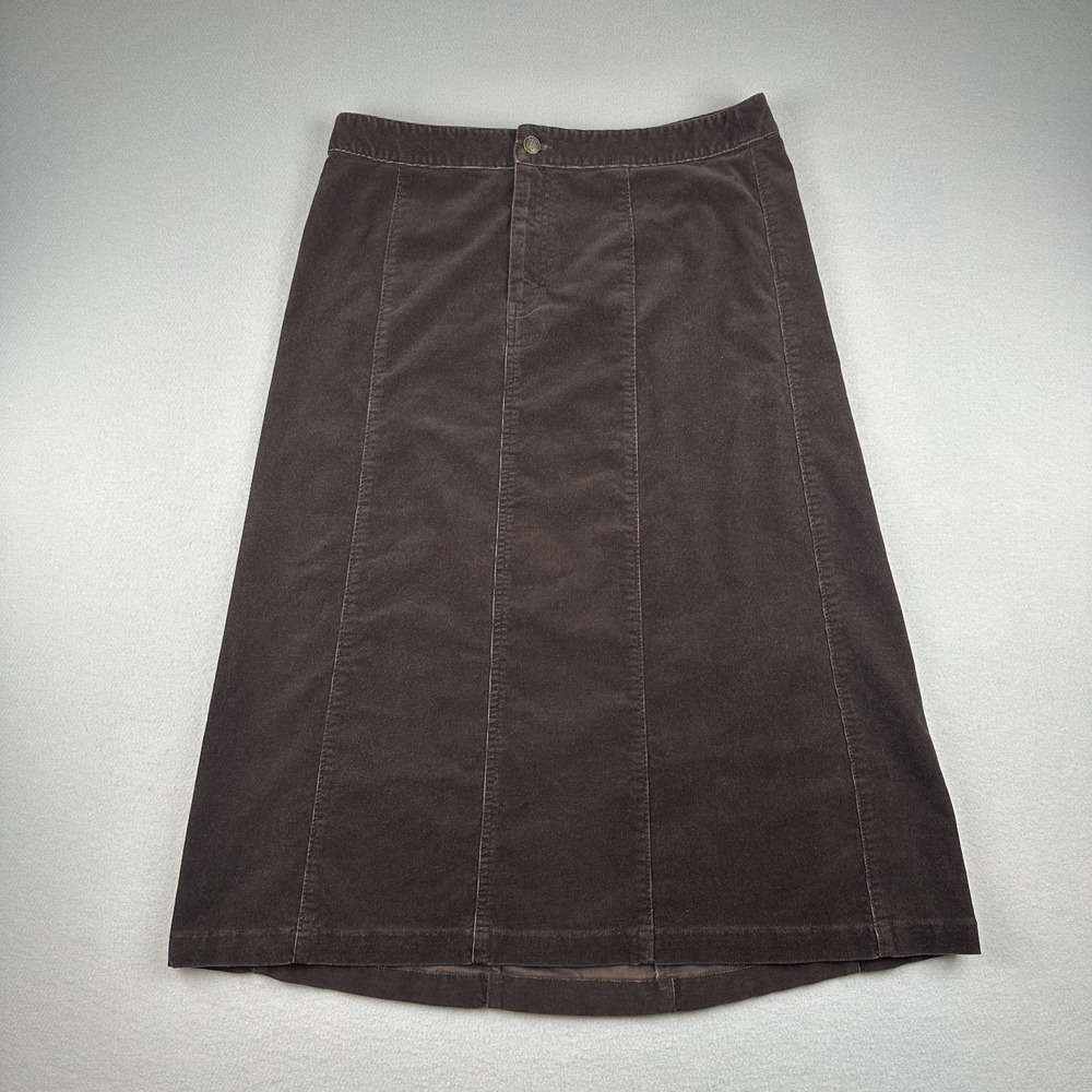 Amber Sun Brown Corduroy A-Line Skirt Women's Size 12 Knee Length